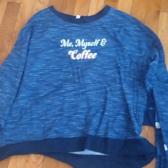 women large PJ set long sleeve and pants, coffee design - Picture 3 of 3